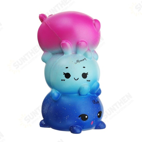 Squishy Daddy Mommy Baby Rabbit Family 15*9*8CM Slow Rising With Packaging Collection Gift Soft Toy