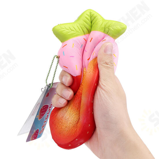 Squishy Strawberry Peach Toast 19cm 7.5Inches Bread Soft Slow Rising Fruit Toy With Original Package