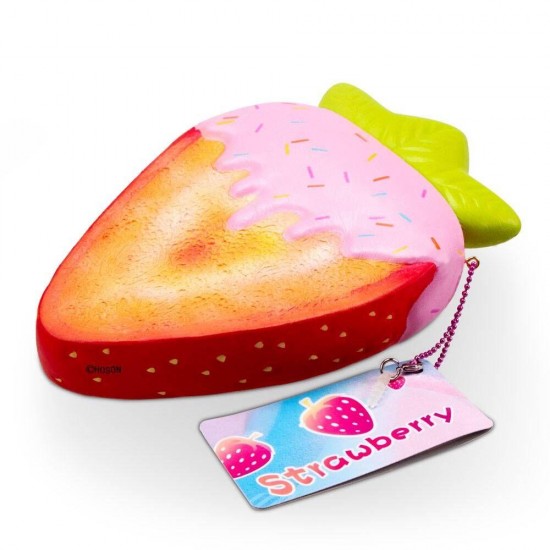Squishy Strawberry Peach Toast 19cm 7.5Inches Bread Soft Slow Rising Fruit Toy With Original Package