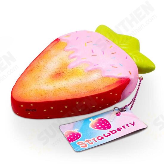 Squishy Strawberry Peach Toast 19cm 7.5Inches Bread Soft Slow Rising Fruit Toy With Original Package