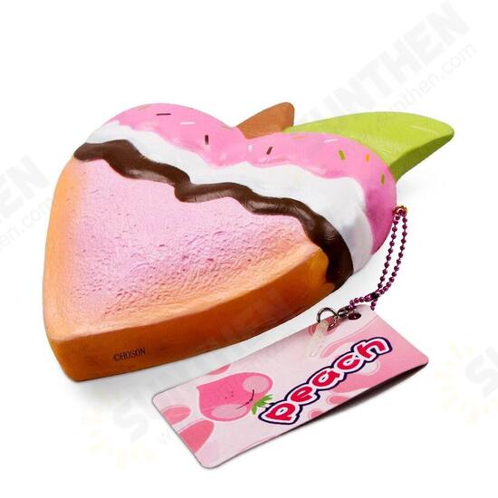 Squishy Strawberry Peach Toast 19cm 7.5Inches Bread Soft Slow Rising Fruit Toy With Original Package