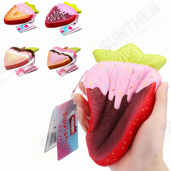 Squishy Strawberry Peach Toast 19cm 7.5Inches Bread Soft Slow Rising Fruit Toy With Original Package