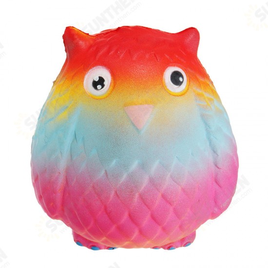 Jumbo Squishy Rainbow Owl 12cm Soft Slow Rising Toy With Original Packing