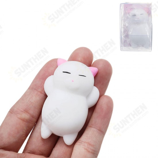 Pink Cat Kitten Squishy Squeeze Cute Healing Toy Kawaii Collection Stress Reliever Gift Decor