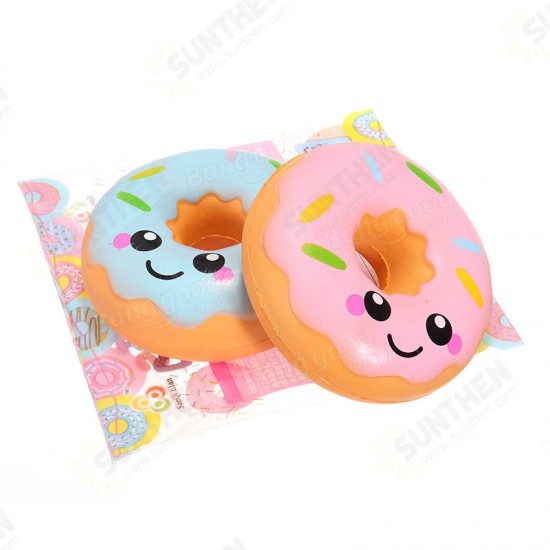 10cm Squishy kawaii Smiling Face Donuts Charm Bread Kids Toys With Package