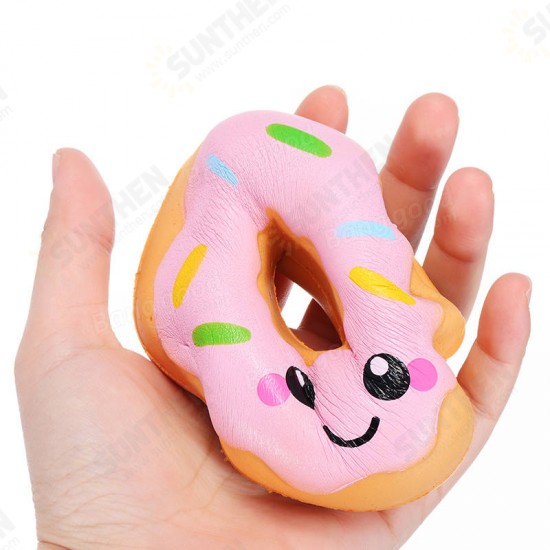 10cm Squishy kawaii Smiling Face Donuts Charm Bread Kids Toys With Package