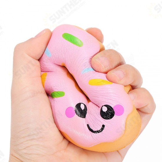 10cm Squishy kawaii Smiling Face Donuts Charm Bread Kids Toys With Package