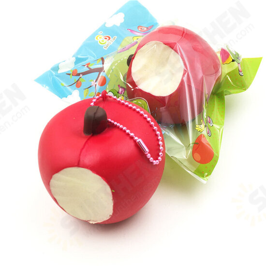 Simulation Cute Apple Soft Squishy Super Slow Rising Original Packaging Ball Chain Kid Toy