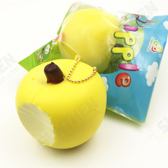 Simulation Cute Apple Soft Squishy Super Slow Rising Original Packaging Ball Chain Kid Toy