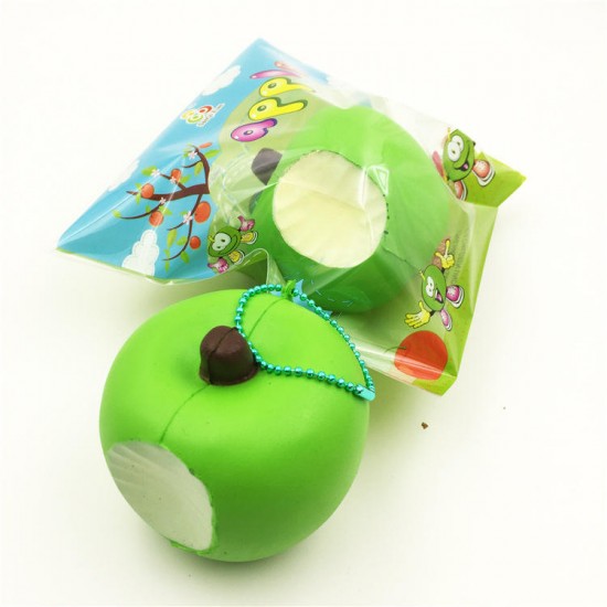 Simulation Cute Apple Soft Squishy Super Slow Rising Original Packaging Ball Chain Kid Toy