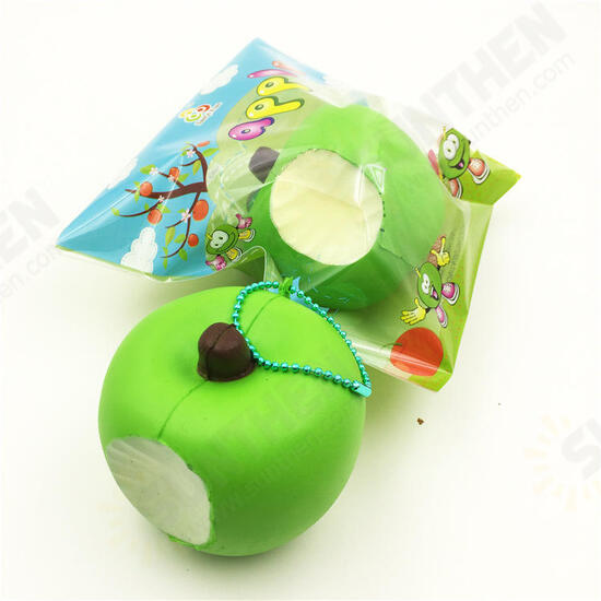 Simulation Cute Apple Soft Squishy Super Slow Rising Original Packaging Ball Chain Kid Toy