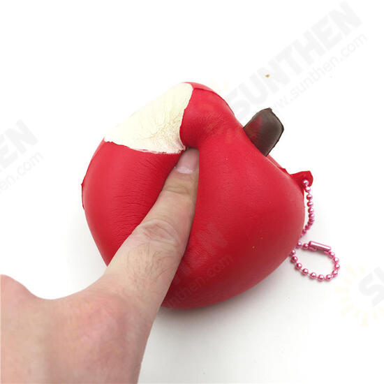 Simulation Cute Apple Soft Squishy Super Slow Rising Original Packaging Ball Chain Kid Toy