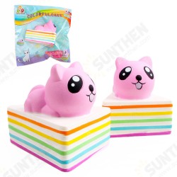 Triangle Rainbow Cat Squishy 13*10*10.5CM Licensed Slow Rising With Packaging Collection Gift Triangle Rainbow Cat Squishy 13*10*10.5CM Licensed Slow Rising With Packaging Collection Gift