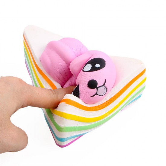 Triangle Rainbow Cat Squishy 13*10*10.5CM Licensed Slow Rising With Packaging Collection Gift