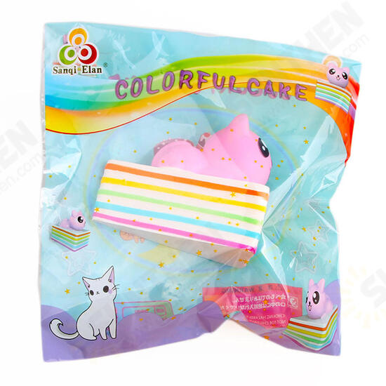 Triangle Rainbow Cat Squishy 13*10*10.5CM Licensed Slow Rising With Packaging Collection Gift