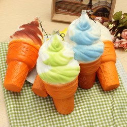 Squishy Jumbo Ice Cream Cone 17cm Slow Rising Soft Collection Decor Gift Phone Bag Strap Squishy Jumbo Ice Cream Cone 17cm Slow Rising Soft Collection Decor Gift Phone Bag Strap