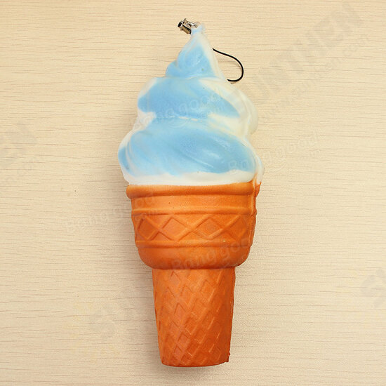 Squishy Jumbo Ice Cream Cone 17cm Slow Rising Soft Collection Decor Gift Phone Bag Strap