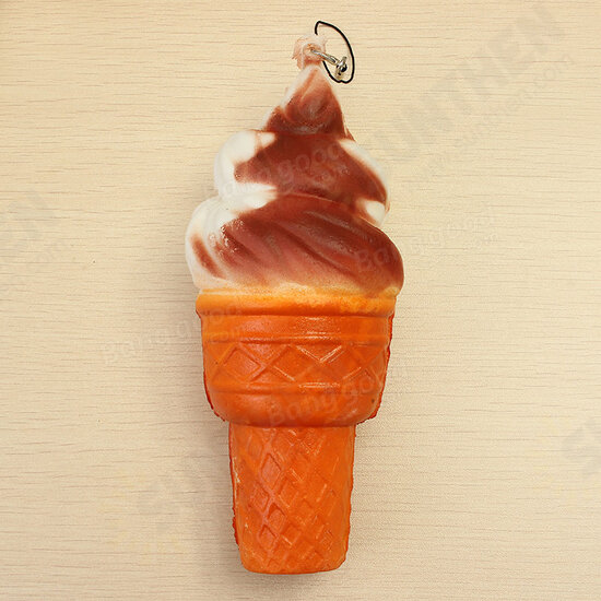 Squishy Jumbo Ice Cream Cone 17cm Slow Rising Soft Collection Decor Gift Phone Bag Strap