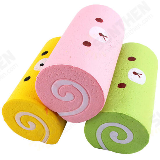 Squishy Jumbo Swiss Cake Roll 15cm Slow Rising Cute Kawaii Bear Cake Collection Gift Decor Toy