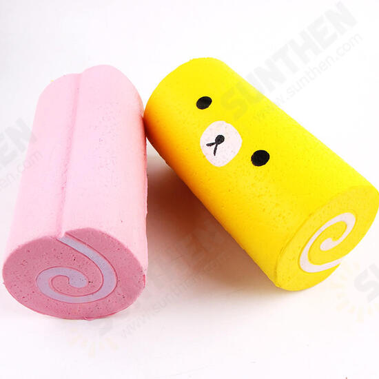 Squishy Jumbo Swiss Cake Roll 15cm Slow Rising Cute Kawaii Bear Cake Collection Gift Decor Toy