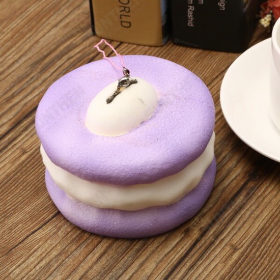 Squishy Macaroon 10cm Slow Rising Dessert Sweet Collection Phone Bag Strap Decor Gift Toy