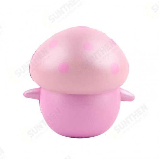 Squishy Pink Mushroom Doll 11cm Soft Slow Rising Collection Gift Decor Toy With Packing