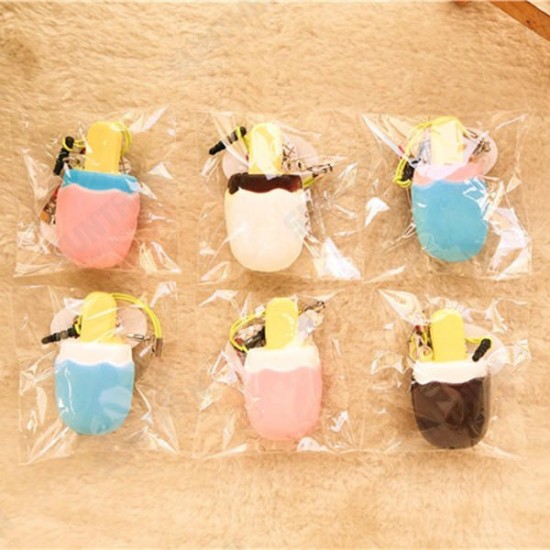 Squishy Popsicle Ice Lolly Ice Cream 6x3x1.7cm Cute Phone Bag Strap Pendent Gift Toy