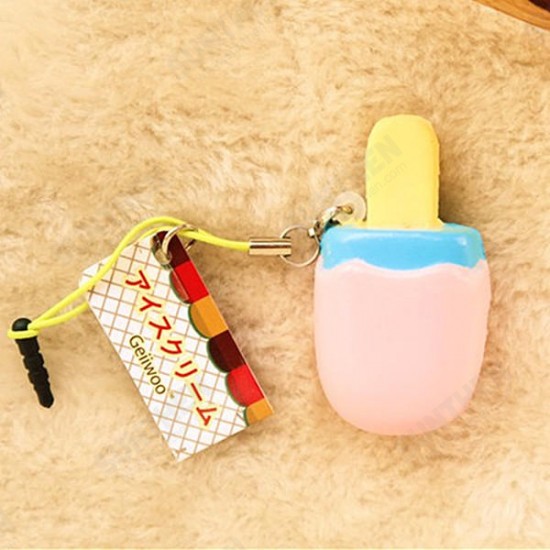 Squishy Popsicle Ice Lolly Ice Cream 6x3x1.7cm Cute Phone Bag Strap Pendent Gift Toy