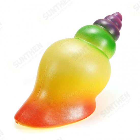 Squishy Rainbow Conch 14cm Slow Rising With Packaging Collection Gift Decor Soft Squeeze Toy