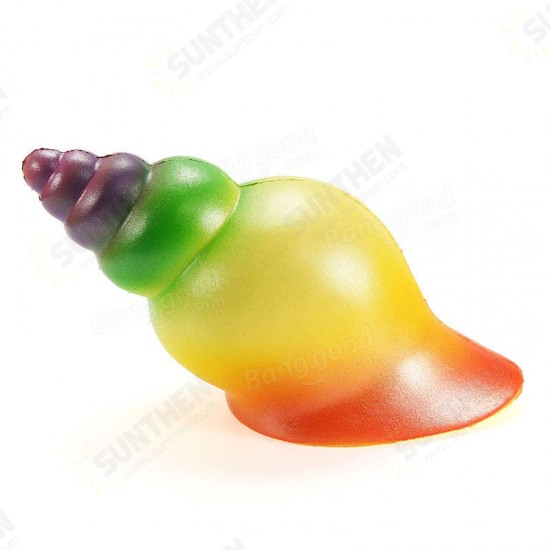 Squishy Rainbow Conch 14cm Slow Rising With Packaging Collection Gift Decor Soft Squeeze Toy