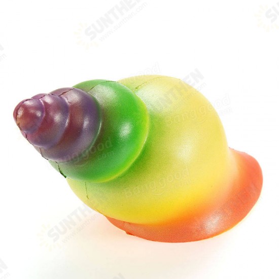 Squishy Rainbow Conch 14cm Slow Rising With Packaging Collection Gift Decor Soft Squeeze Toy