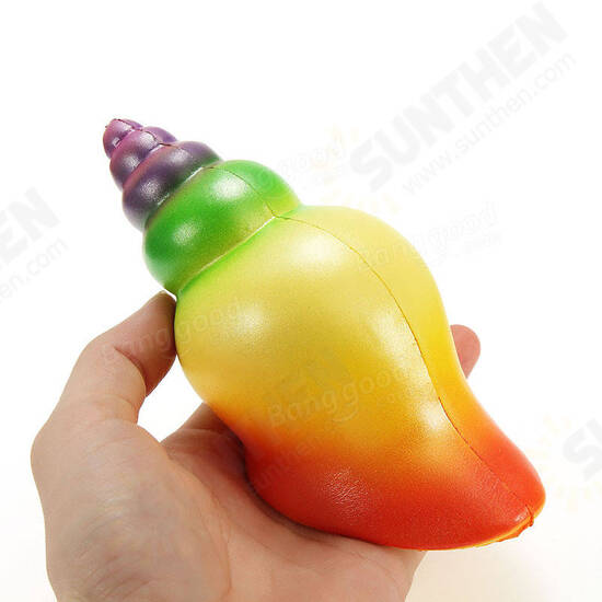 Squishy Rainbow Conch 14cm Slow Rising With Packaging Collection Gift Decor Soft Squeeze Toy