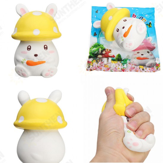 Squishy Slow Rising 12.5CM Mushroom Carrot Bunny Rabbit Phone Straps Pendant Toy Original Packaging