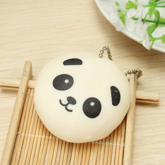 Squishy Squeeze Panda Sticky Rice Ball 5cm Collection Ball Chain Phone Strap Decor Gift Toy