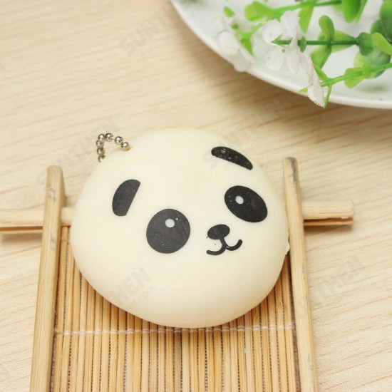 Squishy Squeeze Panda Sticky Rice Ball 5cm Collection Ball Chain Phone Strap Decor Gift Toy