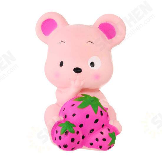 Squishy Strawberry Rat 13CM Slow Rising Soft Toy Stress Relief Gift Collection With Packing