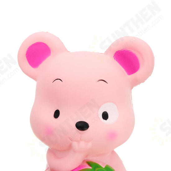 Squishy Strawberry Rat 13CM Slow Rising Soft Toy Stress Relief Gift Collection With Packing