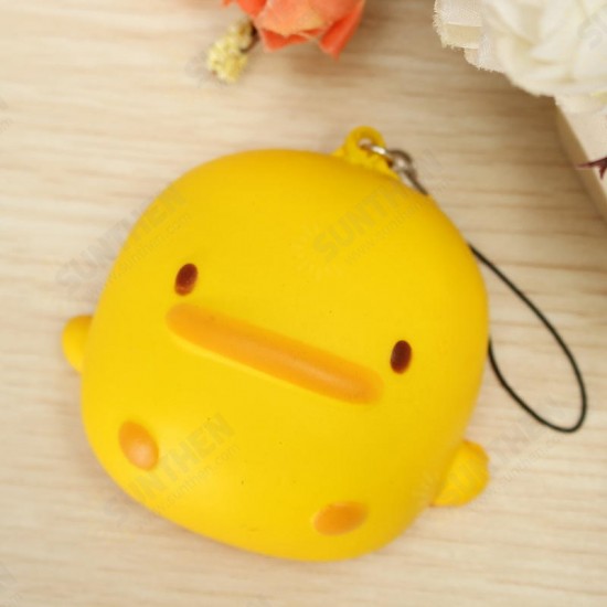 Squishy Yellow Duck Soft Cute Kawaii Phone Bag Strap Toy Gift 7*6.5*4cm