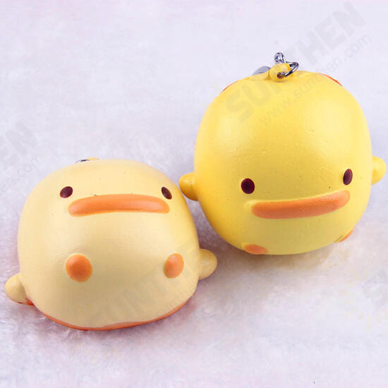 Squishy Yellow Duck Soft Cute Kawaii Phone Bag Strap Toy Gift 7*6.5*4cm