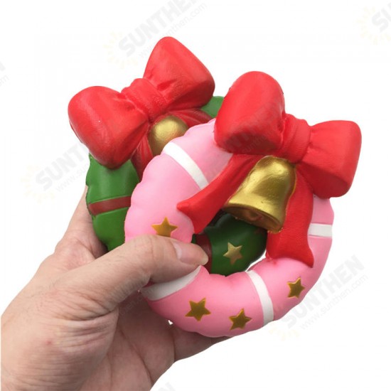 Christmas Jingle Bell Donut Squishy 13cm Gift Slow Rising Original Packaging Soft Decor Toy