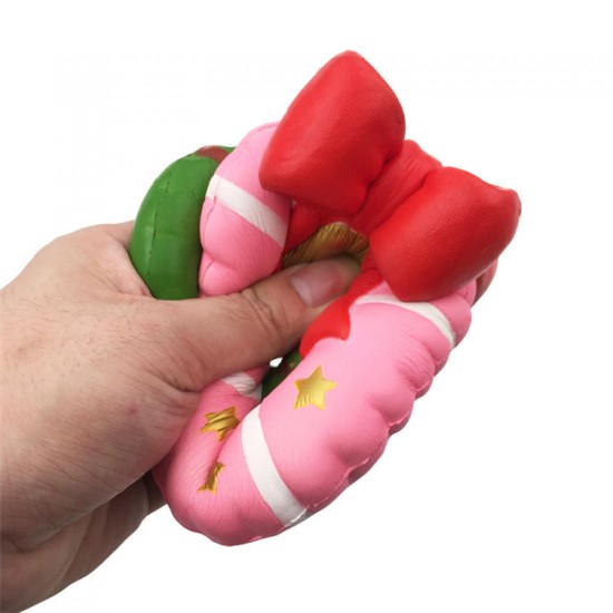 Christmas Jingle Bell Donut Squishy 13cm Gift Slow Rising Original Packaging Soft Decor Toy