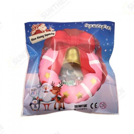 Christmas Jingle Bell Donut Squishy 13cm Gift Slow Rising Original Packaging Soft Decor Toy