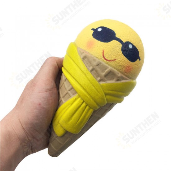 Ice Cream With Sunglasses Scarf Squishy 18cm Slow Rising With Packaging Collection Gift