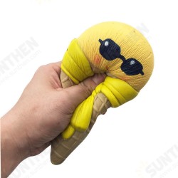 Ice Cream With Sunglasses Scarf Squishy 18cm Slow Rising With Packaging Collection Gift Ice Cream With Sunglasses Scarf Squishy 18cm Slow Rising With Packaging Collection Gift