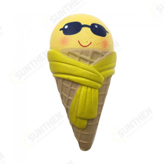 Ice Cream With Sunglasses Scarf Squishy 18cm Slow Rising With Packaging Collection Gift