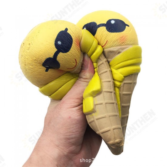 Ice Cream With Sunglasses Scarf Squishy 18cm Slow Rising With Packaging Collection Gift Ice Cream With Sunglasses Scarf Squishy 18cm Slow Rising With Packaging Collection Gift
