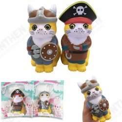 Squishy Viking Pirate Cat Kitten Cosplay 13.5*9*7CM Licensed Slow Rising With Packaging Squishy Viking Pirate Cat Kitten Cosplay 13.5*9*7CM Licensed Slow Rising With Packaging