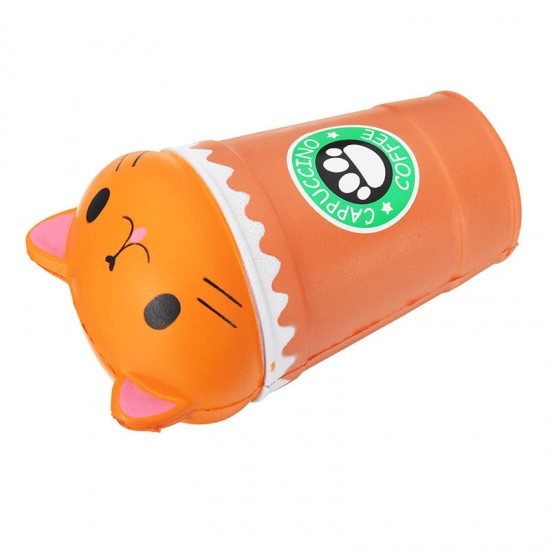 Sunny Squishy Cat Coffee Cup 13.5*8.5CM Slow Rising Soft Animal Toy Gift With Packing