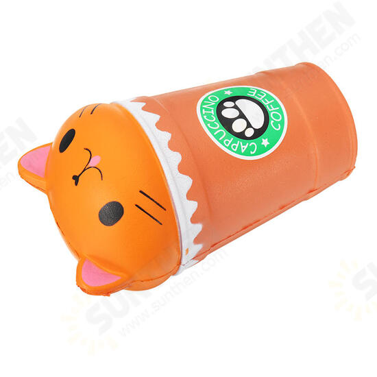 Sunny Squishy Cat Coffee Cup 13.5*8.5CM Slow Rising Soft Animal Toy Gift With Packing