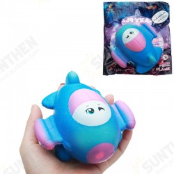 12CM Cute Galaxy Airplane Plane Squishy Slow Rising Squeeze Toy Kids Gift With Packaging